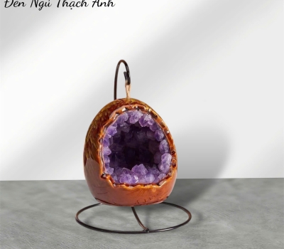 Đèn Ngủ Đá Thạch Anh Tím 